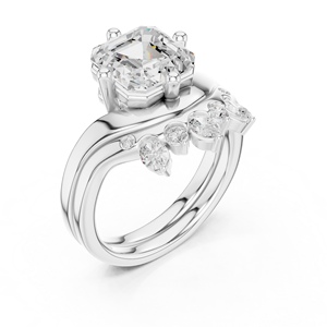 เครื่องประดับทองคำขาว 14k ดีไซน์ใหม่ มาพร้อมเพชรแล็บโกรว์ทรงมัลติคัท แหวนโรแมนติกสำหรับผู้หญิง มีจำหน่ายในราคาที่เข้าถึงได้ - Product Image 5