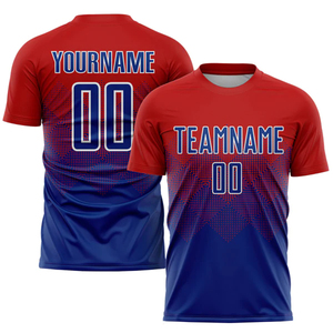 Professional Custom Soccer Kit Full Sublimation Red Blue Gradient Football Jersey Set Moisture Wicking <b>Athletic</b> Training Wear - Product Image 2
