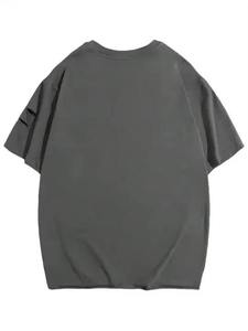 เสื้อยืดผ้าแคนวาสทรงหลวม คอโอ แขนสั้น ลายขาดรุ่ย สไตล์สตรีทแวร์ เป็นมิตรต่อสิ่งแวดล้อม แห้งเร็ว ใส่สบาย - Product Image 5