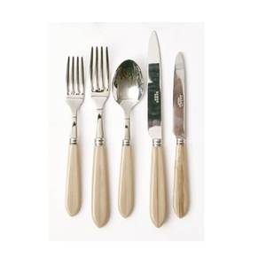 ชุดช้อนส้อมสแตนเลสขัดเงาด้ามเขาธรรมชาติ 4 ชิ้น สไตล์ตะวันตกแบบดั้งเดิม สำหรับใช้ในครัวเรือน - Product Image 5