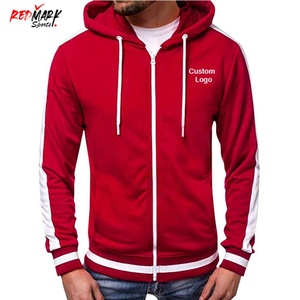 OEM Customizable Men's Slim Fit Sportswear <b>Hoodies</b> High Quality Embossed Puff Printing <b>Zipper</b> Different Styles for Autumn Season - Product Image 3