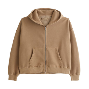 Sudadera con capucha y cremallera para hombre, de gran tamaño, de algodón grueso, forro polar, bordada, estilo urbano de invierno. - Product Image 2