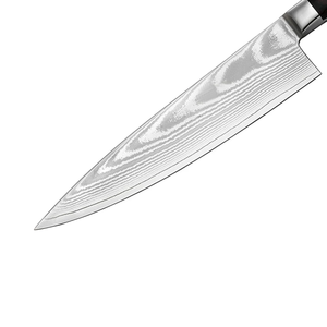 Couteau de chef professionnel LEGACY BLADES moderne en acier Damas, 8 pouces, forgé à la main, ambidextre, compatible lave-vaisselle, manche en bois, couteau de cuisine - Product Image 2