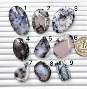 Ópalo Dendrítico Natural Cabujón – Piedra Suelta de Ópalo Dendrítico – Gema con Patrón Escénico para Diseño de Joyería - Product Image 1