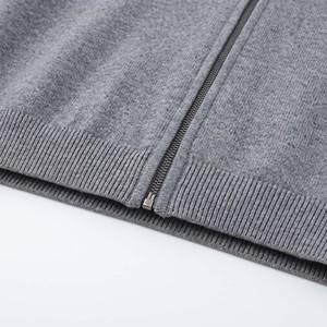 Cardigan en laine gris pour homme, col rond, manches longues, couleur unie, tricot anti-boulochage, vêtement d'hiver - Product Image 5