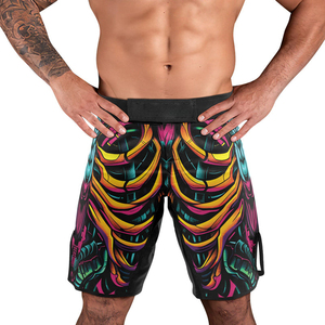 Pantalones Cortos de Kimono para Hombre, Estampado por Sublimación, para Entrenamiento de Artes Marciales Mixtas, Corte Regular, Poliéster, Ajuste Atlético, Pantalones Cortos de MMA Brasileño - Product Image 4