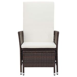 Poltrona da Giardino Regolabile in Rattan PE Marrone con Braccioli Confortevoli - Product Image 3