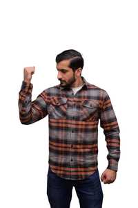 Chemise-veste à carreaux pour homme avec boutons-pression, en flanelle épaisse 100% coton, infroissable, écologique, décontractée, surchemise de printemps - Product Image 2