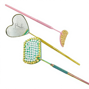 White And Gold Stone / Heart/<b>Square</b> Shape Plasma Color Eyelash <b>mirror</b> And Moon Shape Pink powder coated Color Eyelash <b>Mirror</b> - Product Image 2