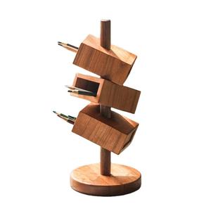 Porte-stylos en bois moderne pour une organisation de bureau soignée et une décoration de table de bureau - Product Image 1