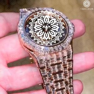 Reloj de Lujo Charm Jewells de Acero Inoxidable para Hombre, 40 mm, Movimiento Mecánico Analógico, Esfera de Cristal, Resistente al Agua 10 Bar, Botón de Presión - Product Image 1