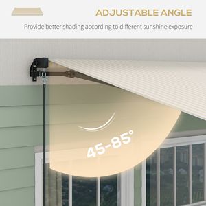Tenda da Sole Retrattile Beige Bianca 13x10 con Protezione UV, Parasole Estensibile per Terrazze, Balconi e Giardini con Bracci Pieghevoli - Product Image 5