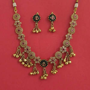 Exportador de Joyería de Moda en India, Collar Antiguo de Estilo Herencia con Baño de Oro 232432 - Product Image 1