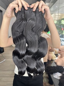 CUERPO ONDULADO CABELLO CRUDO VIETNAMÉS Cabello humano virgen Trama Onda corporal Onda de agua Estilos de onda natural para MUJERES NEGRAS - Product Image 4