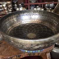 Bol chantant tibétain cadeaux faits à la main et artisanat son grand bol chantant de méditation bouddha népal fait bol martelé en métal tibétain