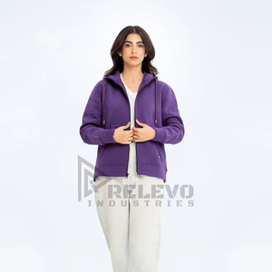 Sweat à capuche zippé en coton épais 400 GSM pour homme, coupe oversize, en molleton bouclette, personnalisable avec logo, uni, vente en gros - Product Image 1