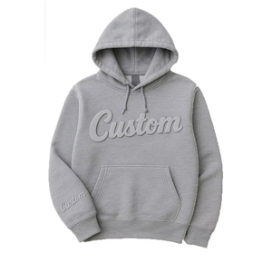 Nouveaux sweats à capuche zippés de style vintage, coupe classique, à la mode, avec broderie personnalisée et impression en relief, couleur unie, en molleton 100% - Product Image 6
