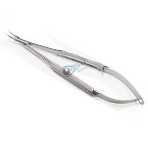 Portaagujas Barraquer curvo sin bloqueo, mandíbulas extra delicadas, instrumento quirúrgico oftalmológico de acero inoxidable - Product Image 1