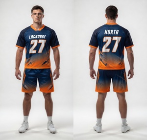 Uniformes de lacrosse sublimados personalizados de poliéster transpirable con nombres y números Ropa de equipo - Product Image 5