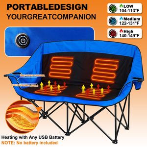 Sedia da Campeggio Doppia Imbottita Extra Large e Resistente - Sedia Pieghevole Portatile per Esterni - Product Image 4