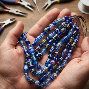 10 Strands Multi Style Lamp Work <b>Beads</b> for Jewelry making and decoration. Available in different colors. - Product Image 5