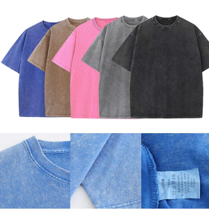 Camisetas de Hombre de Nuevo Estilo Oversize con Lavado Ácido, Tejido Resistente, Térmicas, de Color Liso, con el Mejor Diseño y Cuello Ringer - Product Image 1