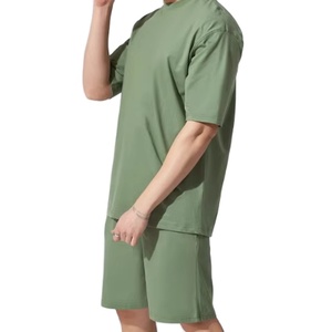 Men Oversized-Fit Cotton T-Shirt & Two-Piece Set Co-Ords Set Men's Summer Co-Ord Set Casual Two-Piece Set Outfit 2026 - Product Image 2