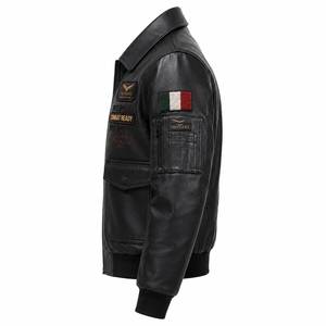 Chaqueta de Cuero Genuino para Hombre TR-LJ-015, Colores Personalizados, Cuello Alto, Impermeable, Resistente al Viento, Ecológica, Casual, de Alta Calidad - Product Image 5