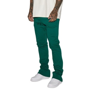 Athletic Flare Jogger Pants Men Polyester Cotton Stretch Breathable Quick Dry Wide Leg Gym Training Custom OEM Private Label - Product Image 1