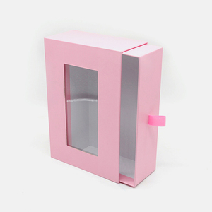 Custom PVC Clear <b>Window</b> Slide Out Paper Gift Boxes Folding Packing Drawer Boxes for Cosmetic Product Packaging - Product Image 1
