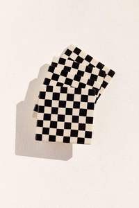 hot selling Wooden and Resin <b>Drink</b> <b>Coasters</b> Set with Checkered Design Premium Table Protection <b>Coasters</b> for Mugs and Glasses - Product Image 5