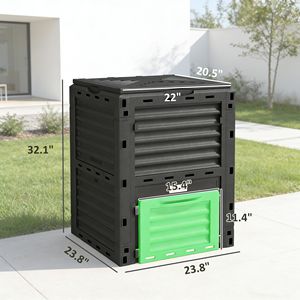 Compostiera da Giardino da 80 Galloni, Grande Compostiera da Esterno per Aerazione Rapida del Terreno, a Forma di Foglia Verde per Prato e Agricoltura, Contenitore Aerante - Product Image 3