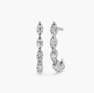 Boucles d'oreilles en diamant cultivé en laboratoire certifié IGI, couleur D, taille brillant, VVS1, pour femme, bijoux élégants, cadeau - Product Image 1
