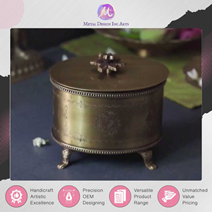 Premium Handmade Brass Jewellery Storage <b>Box</b> – Multifunctional Ornament Organizer from India at Discounted Market Price on Sale - Product Image 6