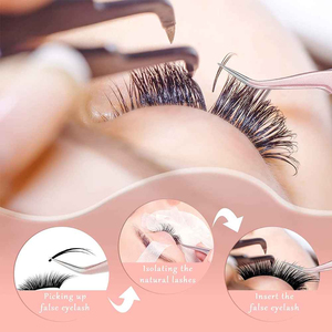 Pince à cils bleue de précision en acier inoxydable à pointe lisse pour l'application d'extensions de cils - Product Image 5