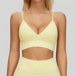 Top Deportivo de Yoga para Mujer, de Secado Rápido, Sin Costuras, Alta Elasticidad, Espalda Descubierta, Suave, Transpirable, con Almohadillas Extraíbles - Product Image 1