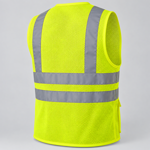 Chaleco de Trabajo de Malla Refinada para Hombre, Reflectante, Multibolsillos, Transpirable, con Logotipo Personalizado, Fabricación OEM - Product Image 3