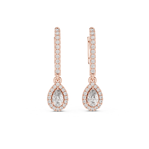 14K Yellow Gold Pear & Round Lab-Grown Diamond <b>Stud</b> <b>Earrings</b> <b>for</b> <b>Women</b> | Everyday Wear | New Grown Diamond - Product Image 4
