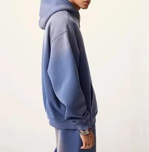 Men’s Vintage Washed Oversized <b>Tracksuit</b> – Solid Color Hoodie & Loose Fit Sweatpants Streetwear 2 Piece Set - Product Image 2