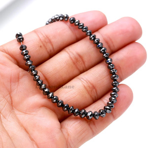 Perles Rondelles en Diamant Noir Naturel Facettées AAA 4mm, Fil de Pierres Précieuses de 16 Pouces, Fournisseur en Gros pour la Fabrication de Bijoux - Product Image 2