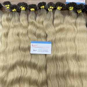 Precio al por mayor Color Rubio Punta plana Extensiones de cabello humano 100% mejor calidad sin desprendimiento sin enredos muy sedoso gran stock - Product Image 2