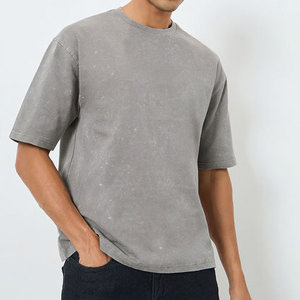 T-shirt décontracté 100 % coton respirant coupe classique col rond délavé à l'acide pour homme – Qualité supérieure, service OEM - Product Image 4