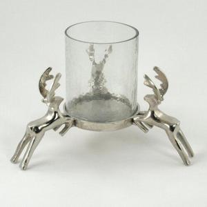 Support de bougie tête de cerf argenté avec bois de cerf pour décoration de Noël, présentation de table, porte-bougie renne fait main, vente chaude - Product Image 4