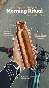 pure <b>copper</b> water <b>bottle</b> 1 litre leak proof 100 percent pure <b>copper</b> <b>drinking</b> <b>bottle</b> wholesale hammered <b>copper</b> water <b>bottle</b> - Product Image 4