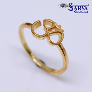 Bague élégante en argent 925 plaqué or avec symbole Om, bijou spirituel hindou religieux minimaliste réglable, cadeau de mode pour femmes et hommes - Product Image 5