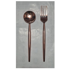 Elegant Stainless Steel Eco-Friendly Mirror Polish Salad Serving Tongs Spoon Fork Set <b>Buffet</b> Kitchen Utensils Dishwasher - Product Image 4