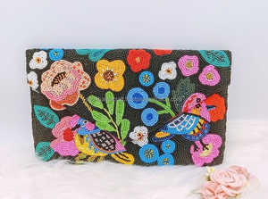 Porte-monnaie brodé à la mode fait à la main portefeuille de perles de rocaille et pochette porte-monnaie perlé - Product Image 2