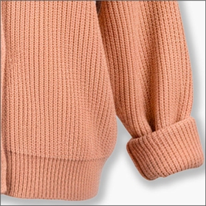 <b>Top</b> Trending Women V-Neck Lace-Up Embroidered Knitted Cardigan <b>Peach</b> Sweater Customized Logo Winter Anti-Wrinkle Patchwork - Product Image 5