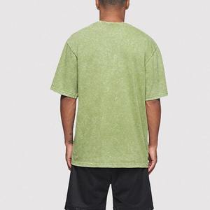 Camiseta de punto informal de manga corta con cuello redondo y color verde liso para hombre, talla grande - Product Image 1