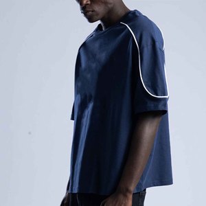 Camiseta de Hombre, Transpirable, de Algodón, Corte Regular, Cuello Alto, Manga Corta, Informal, Suave y Cómoda para Uso Diario, Gimnasio y Entrenamiento - Product Image 5